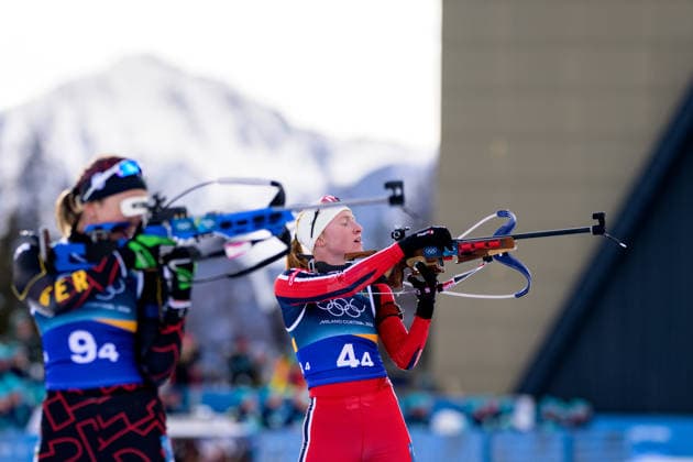 260208 Franziska Preuss of Germany and Maren Kirkeeide of Norway compete in biathlon mixed relay during day 2 of the 2026 Winter Olympics on February 8, 2026 in Anterselva. Photo: Mathias Bergeld BILDBYRAN kod MB MB1316 skidskytte biathlon skiskyting Olympic Games, Olympische Spiele, Olympia, OS olympics winter olympics os ol olympiska spel vinter-os olympiske leker milano cortina 2026 milan cortina 2026 milano cortina 2026 olympic games milano cortina 2026 winter olympic games milano cortina-os milano cortina-ol vinter-ol 2 bbeng mixed relay stafett mixedstafett tyskland norge italien *** 260208 Franziska Preuss of Germany and Maren Kirkeeide of Norway compete in biathlon mixed relay during day 2 of the 2026 Winter Olympics on February 8, 2026 in Anterselva Photo Mathias Bergeld BILDBYRAN code MB MB1316 biathlon biathlon biathlon olympic games olympics olympics winter olympics os ol olympiska spel vinter os olympiske leker milano cortina 2026 milan cortina 2026 milano cortina 2026 olympic games milano cortina 2026 winter olympic games milano cortina os milano cortina ol vinter ol 2 bbeng mixed relay relay mixedstafett germany norway italy  Copyright: MATHIASxBERGELD BB260208MB057