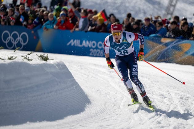 OLYMPICS - Winter Olympic Games, Olympische Spiele, Olympia, OS Milano Cortina 2026 VAL DI FIEMME,ITALY,08.FEB.26 - OLYMPICS, CROSS COUNTRY SKIING - Winter Olympic Games Milano Cortina 2026, 10km, 10km Skiathlon, men. Image shows Zanden Mcmullen (USA).  GEPAxpictures xOliverxLerch