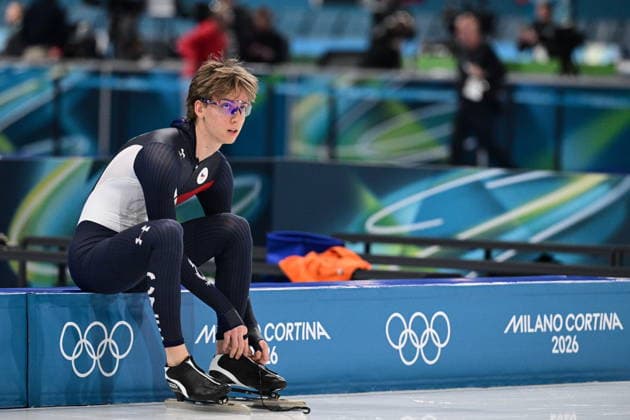 XXV Winter Olympic Games, Olympische Spiele, Olympia, OS Speed skating, Eisschnelllauf - men, 5000m, February 8, Milan. Metodej Jilek from Czechia warming up before the race. (CTKxPhoto MichalxKamaryt) CTKPhotoP2026020804542  CTKPhotoP2026020804542