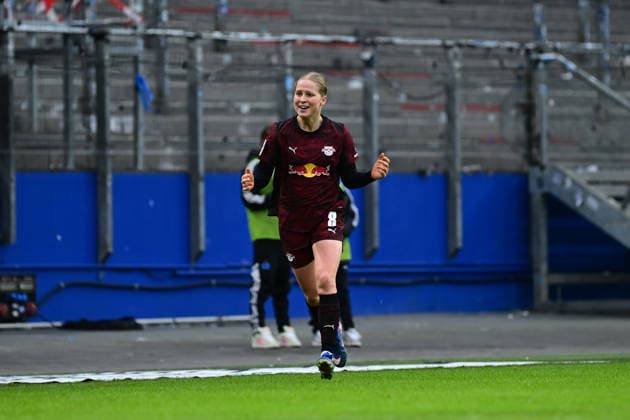 Soccer I Women I Season 2025 2026 I Bundesliga I 17 Matchday I Hamburger SV RB Leipzig I 08 02 2026 Cheers, excitement, enthusiasm, euphoria, joy, happiness, cheerfulness at Emilia Asgeirsdottir 8, RB Leipzig Hamburg Volkspark, Volksparkstadion, stadium, Volkspark Stadion Hamburg Germany Copyright: xLobeca FelixxSchlikisx