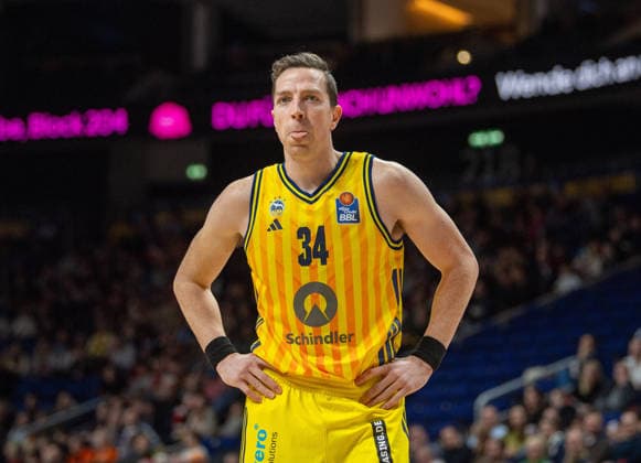 Basketball, Men, Season 2025 2026, easyCredit BBL 19 Matchday , Alba Berlin RASTA Vechta, Justin Bean Alba , 08 02 2026, Copyright: xSebastianxRäppold MatthiasxKochx