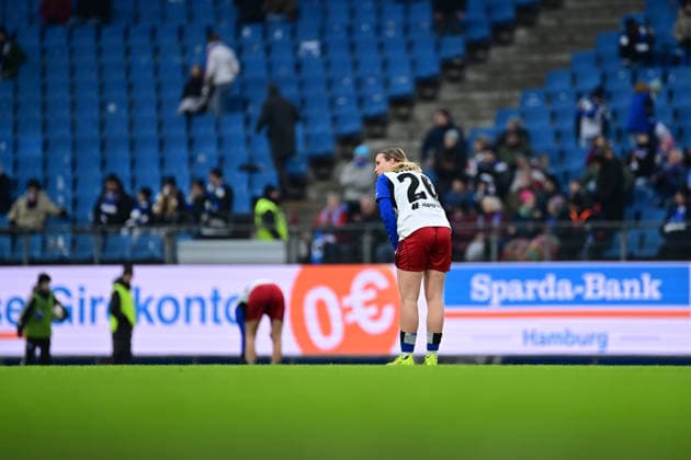 Soccer I Women I Season 2025 2026 I Bundesliga I 17 Matchday I Hamburger SV RB Leipzig I 08 02 2026 Looks disappointed, saddened, depressed, frustrated, crestfallen, offended, dejected, dissatisfied, disillusioned, bad-tempered Jonna Wrede 26, Hamburger SV Hamburg Volkspark, Volksparkstadion, stadium, Volkspark Stadion Hamburg Germany Copyright: xLobeca FelixxSchlikisx