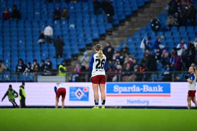 Soccer I Women I Season 2025 2026 I Bundesliga I 17 Matchday I Hamburger SV RB Leipzig I 08 02 2026 Looks disappointed, saddened, depressed, frustrated, crestfallen, offended, dejected, dissatisfied, disillusioned, bad-tempered Jonna Wrede 26, Hamburger SV Hamburg Volkspark, Volksparkstadion, stadium, Volkspark Stadion Hamburg Germany Copyright: xLobeca FelixxSchlikisx