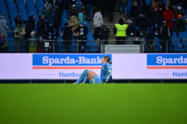 Soccer I Women I Season 2025 2026 I Bundesliga I 17 Matchday I Hamburger SV RB Leipzig I 08 02 2026 Looks disappointed, saddened, depressed, frustrated, crestfallen, offended, dejected, dissatisfied, disillusioned, bad-tempered Lea Paulick 25, Hamburger SV Hamburg Volkspark, Volksparkstadion, stadium, Volkspark Stadion Hamburg Germany Copyright: xLobeca FelixxSchlikisx