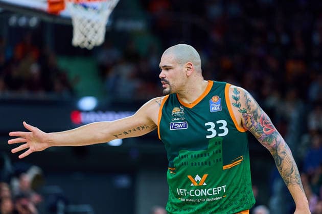 Maik Zirbes Gladiators Trier, 33 GER, ratiopharm ulm vs Gladiators Trier, Basketball, 21 Matchday, EasyCredit Bundesliga, Season 2025 2026, 08 02 2026 GER, ratiopharm ulm vs Gladiators Trier, Basketball, 21 Matchday, EasyCredit Bundesliga, Season 2025 2026, 08 02 2026 Neu Ulm Copyright: xEibner-Pressefoto GeraldxOelze-dexStoppanyx EP_ODS
