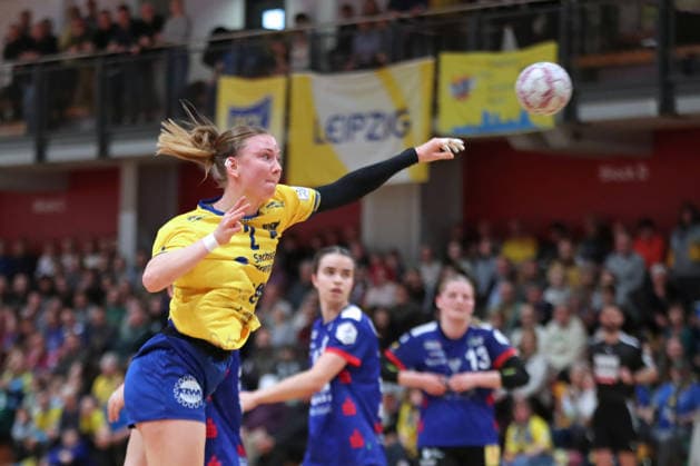Handball, 2 Alsco HBF HC Leipzig Rostocker HC 08 02 2026 Pauline Uhlmann 2, HC Leipzig throws 2 Alsco Handball Bundesliga Women, HBF, Season 2025 2026, 17 Matchday HC Leipzig vs Rostocker HC on 08 02 2026 at Sporthalle Brüderstraße Leipzig Copyright: xBEAUTIFULxSPORTS JanxKaeferx