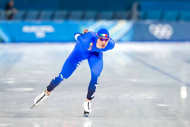 2026-02-08 - Milano Cortina 2026 Winter Olympics 5000m Men MILAN, ITALY - FEBRUARY 8: Riccardo Lorello of Italy during the 5000m Men on day 3 of the Milano Cortina 2026 Winter Olympics at the Milano Speed skating, Eisschnelllauf Arena on February 8, 2026 in Milan, Italy Milan Milano Speed Skating Arena Italy Content not available for redistribution in The Netherlands directly or indirectly through any third parties. Copyright: xAndrexWeeningx