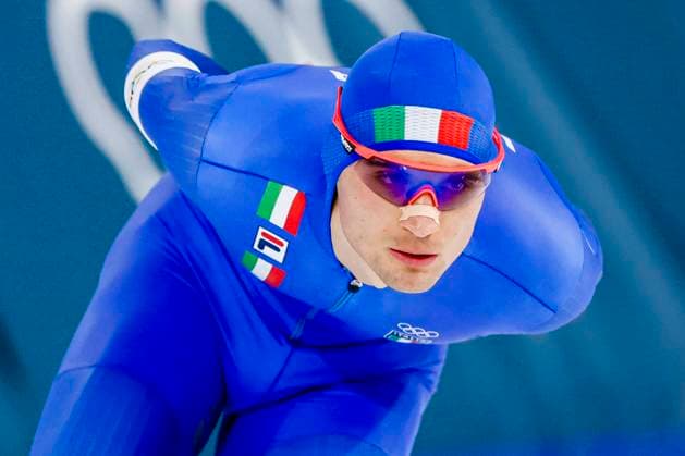 Riccardo Lorello of Italy Men 5000m, Milano Cortina 2026 Winter Olympics: Day 2, Speed skating, Eisschnelllauf - Milano Cortina 2026 Winter Olympics: Day 2, Milano Speed Skating Stadium, February 8, 2026, Milan, Italy.