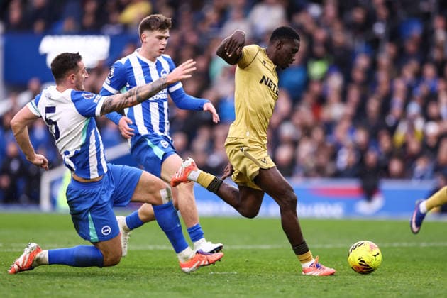 Brighton Hove Albion v Crystal Palace 08 Februar 2026, Brighton Premier League Fußball Brighton Hove Albion v Crystal Palace Ismaila Sarr von Crystal Palace erzielt das erste Tor Foto Jacques Feeney Abseits Brighton UK  Copyright: xJacquesxFeeneyx xOffsidexOffside