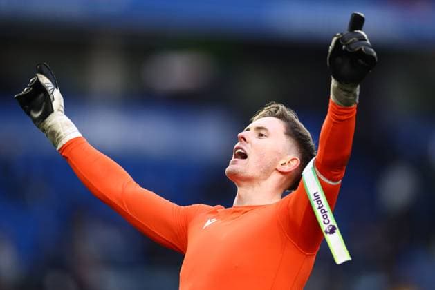 Dean Henderson of Crystal Palace celebrates. Brighton and Hove Albion v Crystal Palace, Premier League, Football, American Express Community Stadium, Brighton, UK - 08 Feb 2026Brighton American Express Community Stadi United Kingdom EDITORIAL USE ONLY No use with unauthorised audio, video, data, fixture lists, club league logos or live services. Online in-match use limited to 120 images, no video emulation. No use in betting, games or single club league player publications. Copyright: xJamesxMarsh Shutterstockx 16524415bf