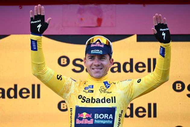 Tour of Valencia 2026 Stage 5 VALENCIA, SPAIN - FEBRUARY 08 : Evenepoel Remco (BEL) of Red Bull BORA Hansgrohe pictured with the yellow jersey during the podium ceremony of stage 5 of the 77th edition of Volta a la Comunitat Valenciana an UCI ProSeries 2.Pro cycling road race stage for Men Elite of 93.8 km with start in Betera and finish in Valencia on February 8, 2026 in Valencia, Spain, 08 02 2026 Valencia Spain  Copyright: xVincentxKalutx