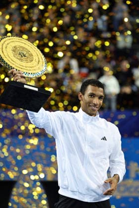 TENNIS : Finale Open Occitanie ATP, Tennis Herren 250 - 08 02 2026 Felix AUGER-ALIASSIME (CAN) vainqueur de la finale 2026 de l™Open Occitanie ATP 250 a la Sud de France Arena de Montpellier, le 8 fevrier 2026. MontpellierFrance  Copyright: xValentinaxClaretx