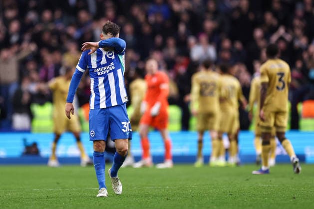 Brighton Hove Albion v Crystal Palace 08 Februar 2026, Brighton Premier League Fußball Brighton Hove Albion v Crystal Palace Pascal Gross von Brighton Hove Albion reagiert Foto Jacques Feeney Abseits Brighton UK  Copyright: xJacquesxFeeneyx xOffsidexOffside