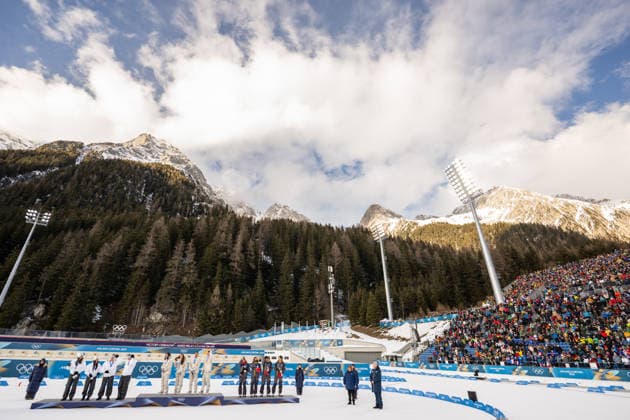 260208 Lisa Vittozzi, Dorothea Wierer, Tommaso Giacomel and Lukas Hofer of Italy, Julia Simon, Lou Jeanmonnot, Eric Perrot and Quentin Fillon Maillet of France and Vanessa Voigt, Franziska Preuss, Philipp Nawrath and Justus Strelow of Germany celebrate on the podium after competing in biathlon mixed relay during day 2 of the 2026 Winter Olympics on February 8, 2026 in Anterselva. Photo: Mathias Bergeld BILDBYRAN kod MB MB1316 skidskytte biathlon skiskyting Olympic Games, Olympische Spiele, Olympia, OS olympics winter olympics os ol olympiska spel vinter-os olympiske leker milano cortina 2026 milan cortina 2026 milano cortina 2026 olympic games milano cortina 2026 winter olympic games milano cortina-os milano cortina-ol vinter-ol 2 bbeng mixed relay stafett mixedstafett *** 260208 Lisa Vittozzi, Dorothea Wierer, Tommaso Giacomel and Lukas Hofer of Italy, Julia Simon, Lou Jeanmonnot, Eric Perrot and Quentin Fillon Maillet of France and Vanessa Voigt, Franziska Preuss, Philipp Nawrath and Justus Strelow of Germany celebrate on the podium after competing in biathlon mixed relay during day 2 of the 2026 Winter Olympics on February 8, 2026 in Anterselva Photo Mathias Bergeld BILDBYRAN code MB MB1316 biathlon biathlon biathlon olympic games olympics olympics winter olympics os ol olympic games winter os olympic games milano cortina 2026 milan cortina 2026 milano cortina 2026 olympic games milano cortina 2026 winter olympic games milano cortina os milano cortina ol winter ol 2 bbeng mixed relay relay mixed relay  Copyright: MATHIASxBERGELD BB260208MB089