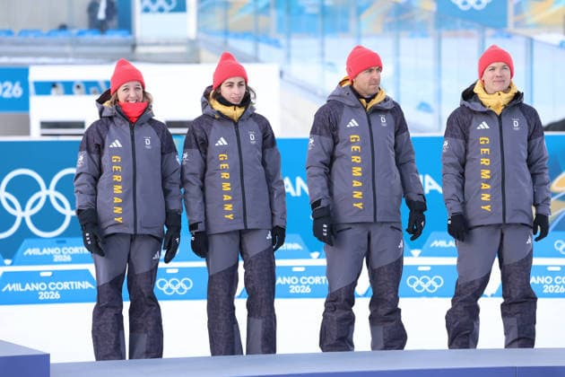 Milan Cortina 2026 Olympics, Biathlon Mixed Relay 4 x 6 km, Franziska Preuss, Vanessa Voigt, Philipp Nawrath, Justus Strelow (GER), Anterselva, Italy, February 8, 2026. Photo Felice Calabro  Copyright: xFelicexCalabro x xipa-agency.netx xFELICExCALABRO x IPA_Agency_IPA71136484