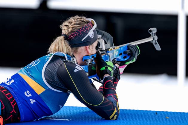 OLYMPICS - Winter Olympic Games, Olympische Spiele, Olympia, OS Milano Cortina 2026 ANTHOLZ,ITALY,08.FEB.26 - OLYMPICS, BIATHLON - Winter Olympic Games Milano Cortina 2026, mixed relay, 4x6km. Image shows Franziska Preuss (GER).  GEPAxpictures xMatthiasxTrinkl