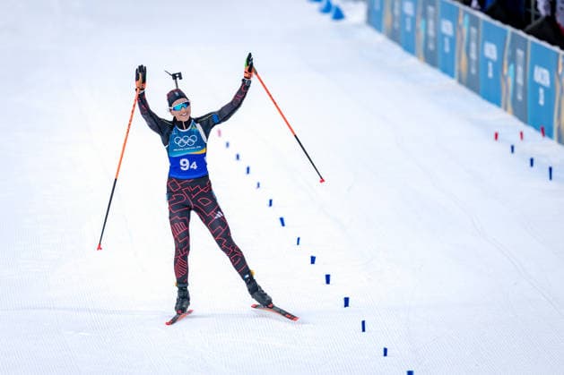 OLYMPICS - Winter Olympic Games, Olympische Spiele, Olympia, OS Milano Cortina 2026 ANTHOLZ,ITALY,08.FEB.26 - OLYMPICS, BIATHLON - Winter Olympic Games Milano Cortina 2026, mixed relay, 4x6km. Image shows Franziska Preuss (GER).  GEPAxpictures xMatthiasxTrinkl