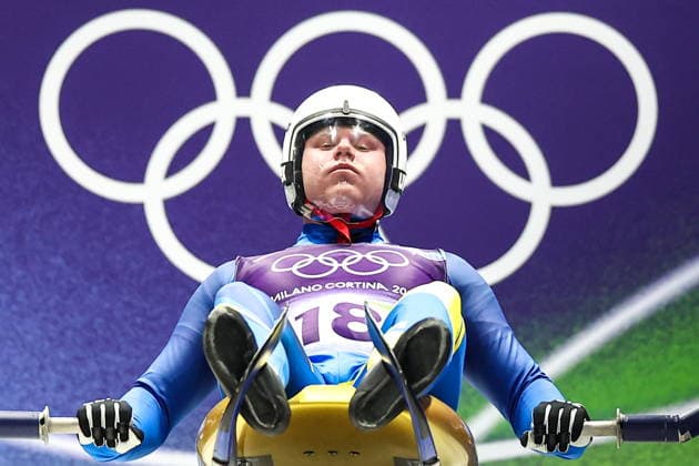 ITALY - FEBRUARY 8, 2026: Svante Kohala of Sweden competes in Run 3 of the men s singles luge event at Cortina Sliding Centre in Cortina dâ€™Ampezzo during the 2026 Winter Olympic Games, Olympische Spiele, Olympia, OS Peter Kovalev TASS  88394337