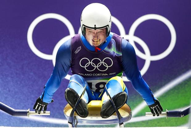 ITALY - FEBRUARY 8, 2026: Svante Kohala of Sweden competes in Run 3 of the men s singles luge event at Cortina Sliding Centre in Cortina dâ€™Ampezzo during the 2026 Winter Olympic Games, Olympische Spiele, Olympia, OS Peter Kovalev TASS  88394589