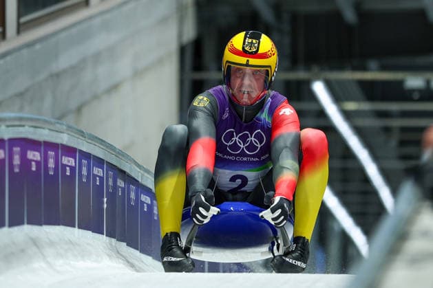 Olympische Winterspiele Milano Cortina 2026 Rennrodeln Einsitzer Männer am 08.02.2026 im Cortina Sliding Centre in Cortina d™Ampezzo Felix Loch ( Deutschland ) *** Olympic Winter Games Milano Cortina 2026 Luge Single Men on 08 02 2026 at the Cortina Sliding Center in Cortina d™Ampezzo Felix Loch Germany xMSx