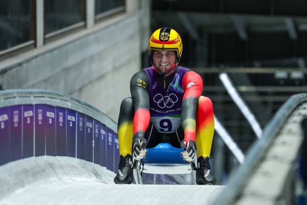 Olympische Winterspiele Milano Cortina 2026 Rennrodeln Einsitzer Männer am 08.02.2026 im Cortina Sliding Centre in Cortina d™Ampezzo Timon Grancagnolo ( Deutschland ) *** Olympic Winter Games Milano Cortina 2026 Luge Single Men on 08 02 2026 at the Cortina Sliding Center in Cortina d™Ampezzo Timon Grancagnolo Germany xMSx