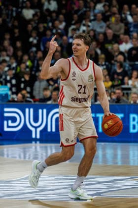 easycredit BBL, MLP Academics Heidelberg FC Bayern München Basketball, 08 02 2026 Justus Hollatz FC Bayern München Basketball, 21 in the build-up game of the easycredit BBL MLP Academics Heidelberg FC Bayern München Basketball on matchday 19 of the 25 26 season at the SNP Dome in Heidelberg on 08 02 2026 Copyright: xBEAUTIFULxSPORTS Hahnex