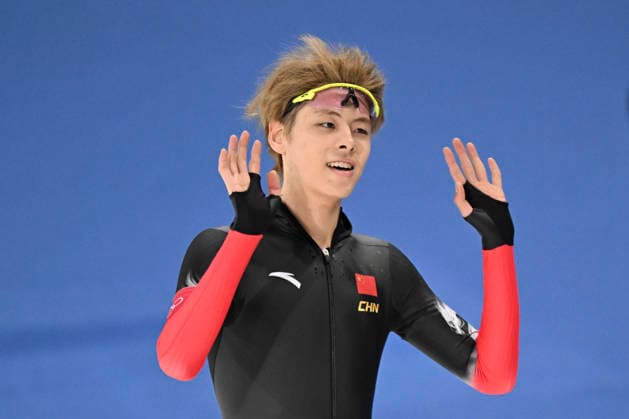 (260208) -- MILAN, Feb. 8, 2026 -- Liu Hanbin of China reacts after the Speed skating, Eisschnelllauf men s 5000m match at the Milan-Cortina 2026 Olympic Winter games, Winterspiele,Spiele, Summer games in Milan, Italy, Feb. 8, 2026. ) (MICO2026)ITALY-MILAN-OLYMPIC WINTER GAMES-SPEED SKATING-MEN S 5000M WuxWei 