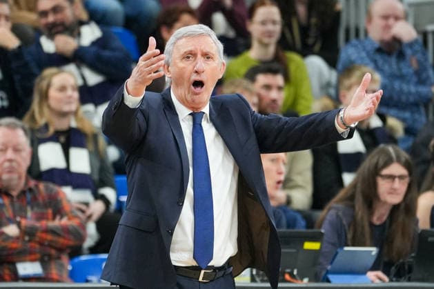 Basketball easyCredit BBL, Matchday 19, MLP Academics Heidelberg FC Bayern Munich Basketball on 08 02 2026 in Heidelberg SNP Dome , Germany, Season 2025 2026 Svetislav Pesic Headcoach, FCB in focus Heidelberg SNP Dome Germany Copyright: xChristophxKinzingerx