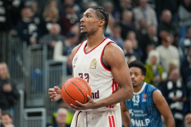 Basketball easyCredit BBL, Matchday 19, MLP Academics Heidelberg FC Bayern Munich Basketball on 08 02 2026 in Heidelberg SNP Dome , Germany, Season 2025 2026 David McCormack 33, FCB in focus Heidelberg SNP Dome Germany Copyright: xChristophxKinzingerx