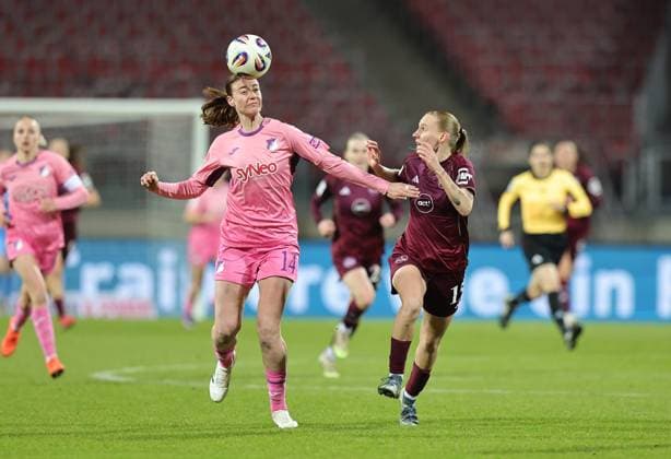 08 02 2026 Soccer Season 2025 2026 1 Women Soccer Bundesliga 17 Matchday 1 FC Nuremberg FCN Club TSG 1899 Hoffenheim Sportfoto Zink DaMa xdaxmax Lisa Doorn 14, TSG Hoffenheim Emöke Emoeke Papai 15, 1 FC Nuremberg FCN