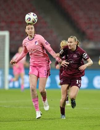 08 02 2026 Soccer Season 2025 2026 1 Women Soccer Bundesliga 17 Matchday 1 FC Nuremberg FCN Club TSG 1899 Hoffenheim Sportfoto Zink DaMa xdaxmax Lisa Doorn 14, TSG Hoffenheim Emöke Emoeke Papai 15, 1 FC Nuremberg FCN
