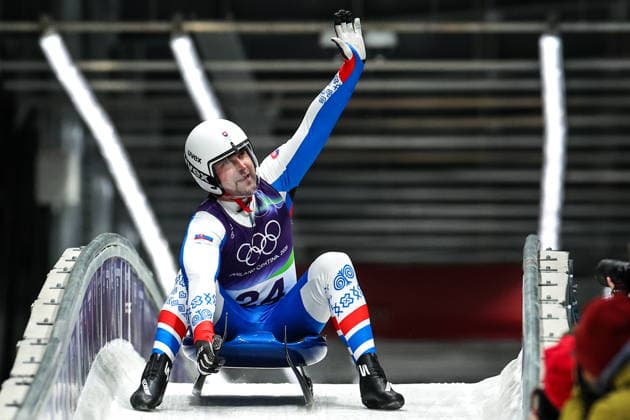 ITALY - FEBRUARY 8, 2026: Jozef of Ninis of Slovakia competes in Run 3 of the men s singles luge event at Cortina Sliding Centre in Cortina dâ€™Ampezzo during the 2026 Winter Olympic Games, Olympische Spiele, Olympia, OS Peter Kovalev TASS  88397600