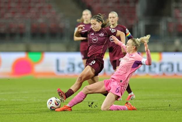 08 02 2026 Soccer Season 2025 2026 1 Women Soccer Bundesliga 17 Matchday 1 FC Nürnberg FCN Club TSG 1899 Hoffenheim Sportfoto Zink DaMa xdaxmax Laura Miller 9, 1 FC Nürnberg FCN Vanessa Diehm 6, TSG Hoffenheim