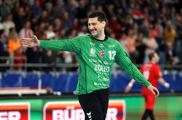 08 02 2026, Germany, Bietigheim Handball SG BBM Bietigheim vs HC Elbflorenz 2006, Martin Tomovski BBM is looking forward to