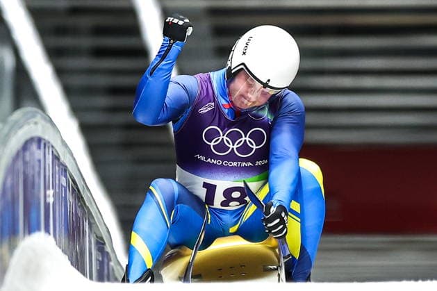 ITALY - FEBRUARY 8, 2026: Svante Kohala of Sweden competes in Run 3 of the men s singles luge event at Cortina Sliding Centre in Cortina dâ€™Ampezzo during the 2026 Winter Olympic Games, Olympische Spiele, Olympia, OS Peter Kovalev TASS  88398321