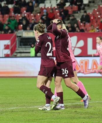 08 02 2026 Soccer Season 2025 2026 1 Women Soccer Bundesliga 17 Matchday 1 FC Nürnberg FCN Club TSG 1899 Hoffenheim Sportfoto Zink DaMa xdaxmax Nastassja Lein 24, 1 FC Nürnberg FCN Aneta Polaskova 26, 1 FC Nürnberg FCN disappointed Disappointment