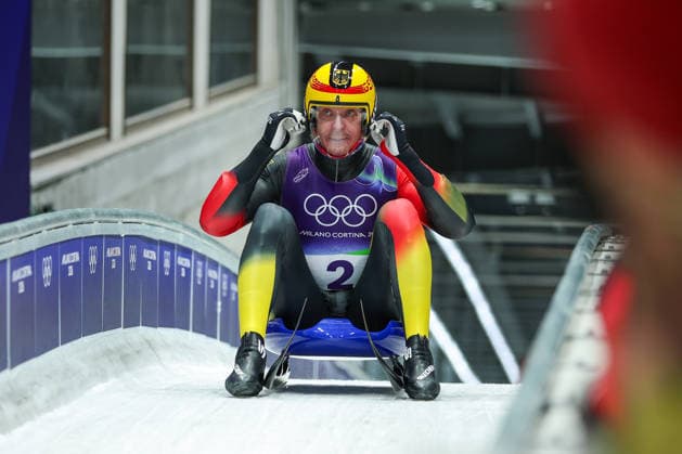 Olympische Winterspiele Milano Cortina 2026 Rennrodeln Einsitzer Männer am 08.02.2026 im Cortina Sliding Centre in Cortina d™Ampezzo Felix Loch ( Deutschland ) *** Olympic Winter Games Milano Cortina 2026 Luge Single Men on 08 02 2026 at the Cortina Sliding Center in Cortina d™Ampezzo Felix Loch Germany xMSx
