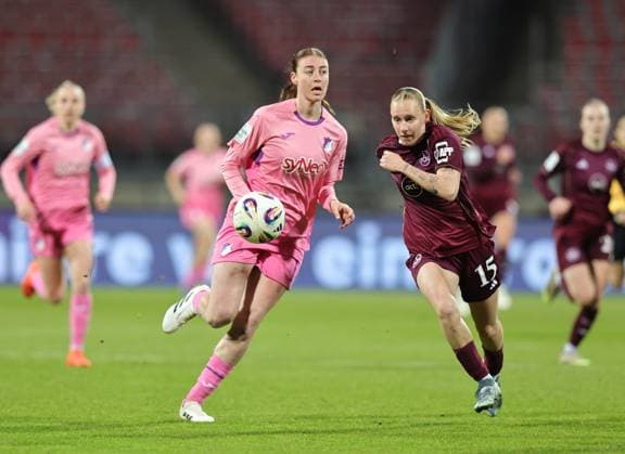 08 02 2026 Soccer Season 2025 2026 1 Women Soccer Bundesliga 17 Matchday 1 FC Nuremberg FCN Club TSG 1899 Hoffenheim Sportfoto Zink DaMa xdaxmax Lisa Doorn 14, TSG Hoffenheim Emöke Emoeke Papai 15, 1 FC Nuremberg FCN