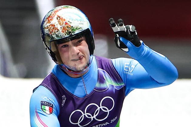 ITALY - FEBRUARY 8, 2026: Leon Felderer of Italy competes in Run 4 of the men s singles luge event at Cortina Sliding Centre in Cortina dâ€™Ampezzo during the 2026 Winter Olympic Games, Olympische Spiele, Olympia, OS Peter Kovalev TASS  88399127