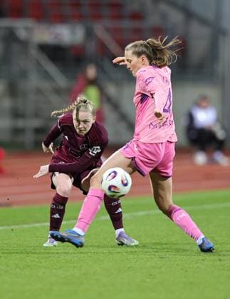 08 02 2026 Soccer Season 2025 2026 1 Women Soccer Bundesliga 17 Matchday 1 FC Nürnberg FCN Club TSG 1899 Hoffenheim Sportfoto Zink DaMa xdaxmax Franziska Mai 18, 1 FC Nürnberg FCN Lisann Kaut 4, TSG Hoffenheim