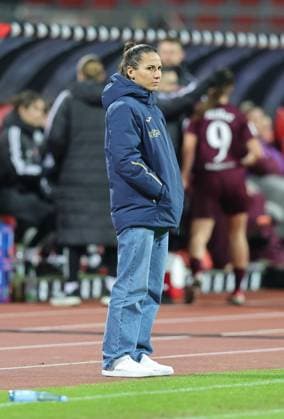 08 02 2026 Soccer Season 2025 2026 1 Women Soccer Bundesliga 17 Matchday 1 FC Nürnberg FCN Club TSG 1899 Hoffenheim Sportfoto Zink DaMa xdaxmax Eva Maria Virsinger Coach in TSG Hoffenheim pensive