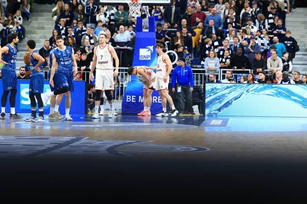 Scene with Johannes Voigtmann 7 FC Bayern Basketball , Marcel Keßen 15 MLP Academics Heidelberg , Dusan Neskovic 7 MLP Academics Heidelberg and Justinian Jessup 10 FC Bayern Basketball on the sidelines easyCredit BBL MLP Academics Heidelberg - FC Bayern Munich Basketball 08 02 2026 Copyright: xMichaelxGelhardtx