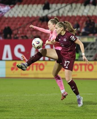 08 02 2026 Soccer Season 2025 2026 1 Women Soccer Bundesliga 17 Matchday 1 FC Nuremberg FCN Club TSG 1899 Hoffenheim Sportfoto Zink DaMa xdaxmax Valesca Ampoorter 18, TSG Hoffenheim Beatrix Fördös Foerdoes 27, 1 FC Nuremberg FCN