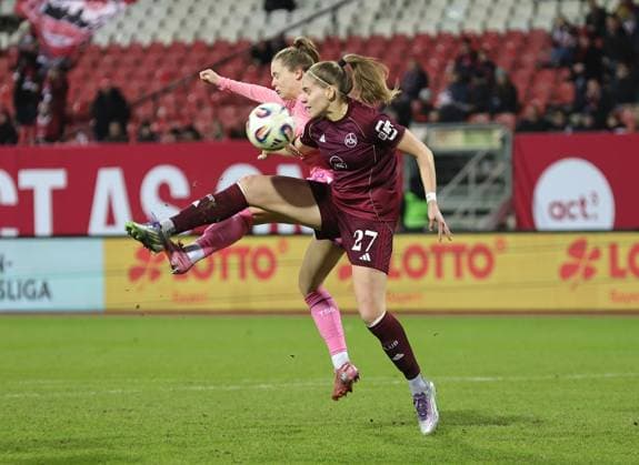 08 02 2026 Soccer Season 2025 2026 1 Women Soccer Bundesliga 17 Matchday 1 FC Nuremberg FCN Club TSG 1899 Hoffenheim Sportfoto Zink DaMa xdaxmax Valesca Ampoorter 18, TSG Hoffenheim Beatrix Fördös Foerdoes 27, 1 FC Nuremberg FCN