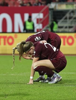 08 02 2026 Soccer Season 2025 2026 1 Women Soccer Bundesliga 17 Matchday 1 FC Nürnberg FCN Club TSG 1899 Hoffenheim Sportfoto Zink DaMa xdaxmax Beatrix Fördös Foerdoes 27, 1 FC Nürnberg FCN Franziska Mai 18, 1 FC Nürnberg FCN disappointed Disappointment