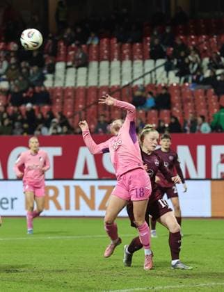 08 02 2026 Soccer Season 2025 2026 1 Women Soccer Bundesliga 17 Matchday 1 FC Nürnberg FCN Club TSG 1899 Hoffenheim Sportfoto Zink DaMa xdaxmax Franziska Mai 18, 1 FC Nürnberg FCN with foul on Valesca Ampoorter 18, TSG Hoffenheim for penalty kick