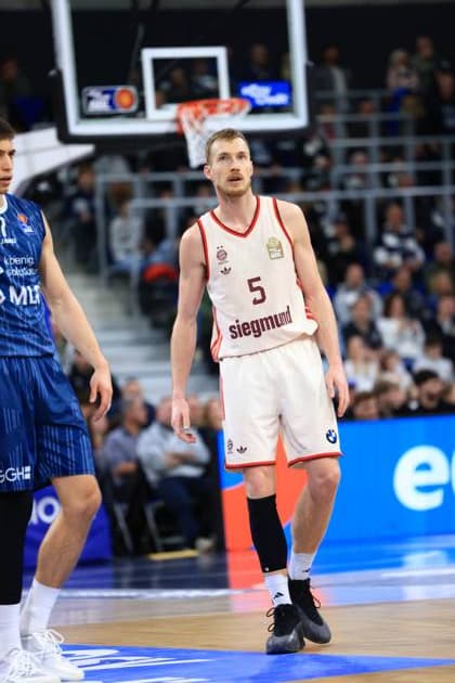 Scene with Niels Giffey 5 FC Bayern Basketball and Dominic Vengert 8 MLP Academics Heidelberg in action easyCredit BBL MLP Academics Heidelberg - FC Bayern Munich Basketball 08 02 2026 Copyright: xMichaelxGelhardtx