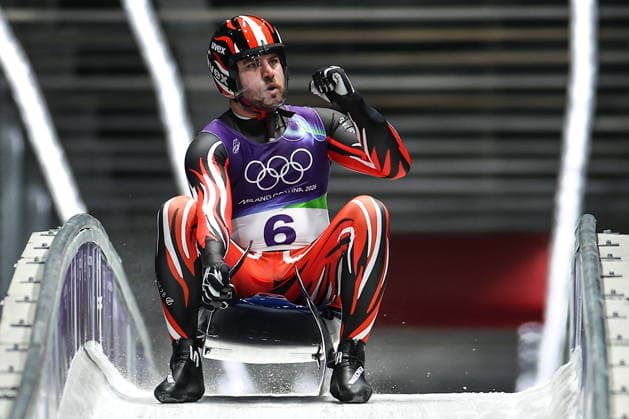 ITALY, CORTINA Dâ€™AMPEZZO - FEBRUARY 8, 2026: Nico Gleirscher of Austria competes in Run 4 of the men s singles luge event at Cortina Sliding Centre during the 2026 Winter Olympic Games, Olympische Spiele, Olympia, OS Peter Kovalev TASS  88401484