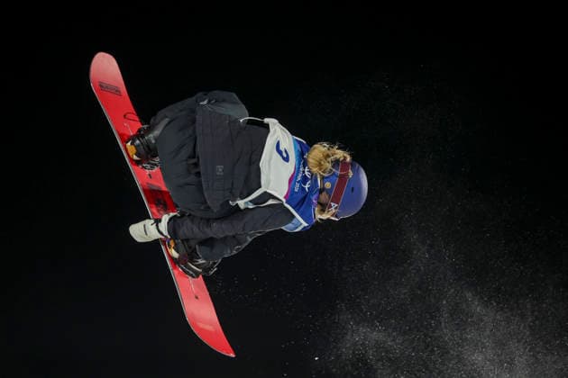 OLYMPICS - Winter Olympic Games, Olympische Spiele, Olympia, OS Milano Cortina 2026 LIVIGNO,ITALY,08.FEB.26 - OLYMPICS, SNOWBOARD - Winter Olympic Games Milano Cortina 2026, Big Air, qualification, women. Image shows Anna Gasser (AUT).  GEPAxpictures xHaraldxSteiner