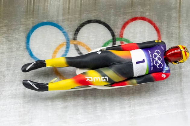 Luge - Milano Cortina 2026 Winter Olympics: Day 2 Max Langenhan of Team Germany competes in the Men s Singles Run 4 on day two of the Milano Cortina 2026 Winter Olympic Games, Olympische Spiele, Olympia, OS at Cortina Sliding Centre on February 08, 2026 in Cortina d Ampezzo, Italy. Predazzo Italy  Copyright: xAndrzejxIwanczukx originalFilename:iwanczuk-lugemila260208_npWQY.jpg